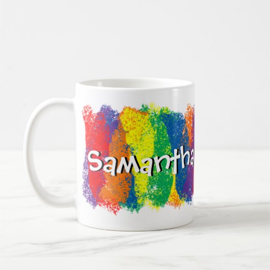 Fun en Cute Rainbow of Colors Personalized Koffiemok (Links)
