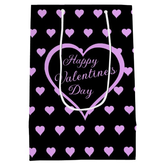 Fun en felroze harten Valentijns Medium Cadeauzakje (Achterkant)