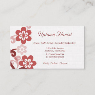 Fun en Flirty Floral Visitekaartje, Red Berry Visitekaartje