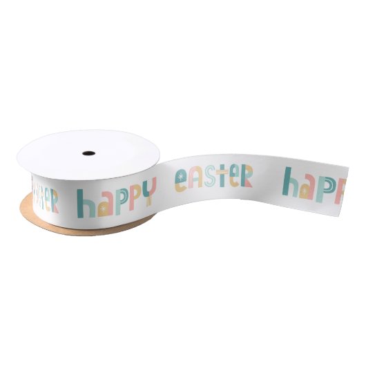 Fun en Funky Typografie Happy Easter design Satijnen Lint (Spoel)