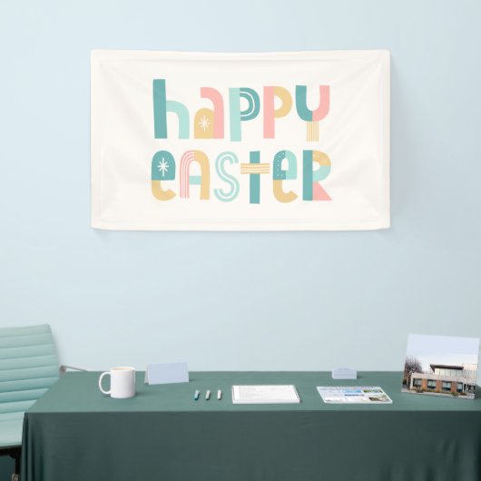 Fun en Funky Typography Easter Design Spandoek (Beurs)