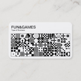 Fun en games - White on Black Visitekaartje