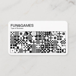 Fun en games - White on Black Visitekaartje