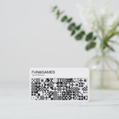 Fun en games - White on Black Visitekaartje (Staand voorkant)