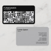 Fun en games - Wit op zwart met zwart Visitekaartje (Voorkant / Achterkant)