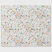 Fun en kleurrijke bloemen en sterren cadeaupapier (Vlak)