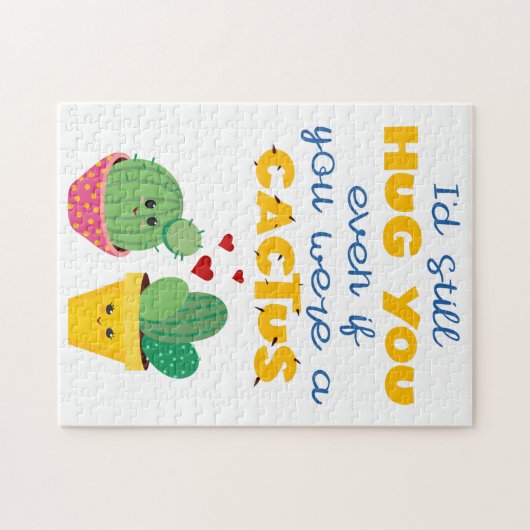 Fun en kleurrijke cartoon Cactus, liefhebbend roma Legpuzzel (Horizontaal)