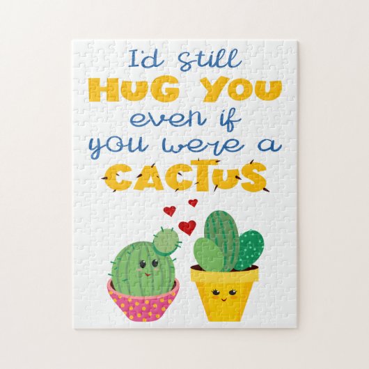 Fun en kleurrijke cartoon Cactus, liefhebbend roma Legpuzzel (Verticaal)