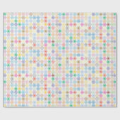 Fun en kleurrijke geometrische wervelingen op wit cadeaupapier (Vlak)