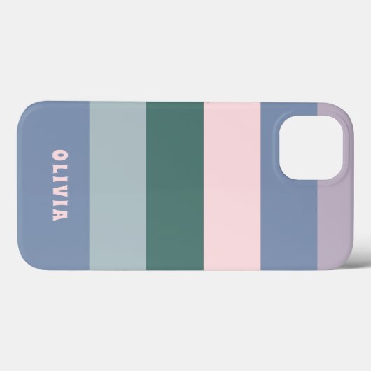 Fun en kleurrijke pasteelstrips met jouw naam Case-Mate iPhone case (Achterkant (horizontaal))