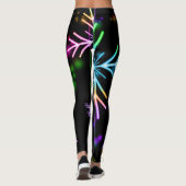Fun en kleurrijke Snowflakes op zwart Leggings (Achterkant)
