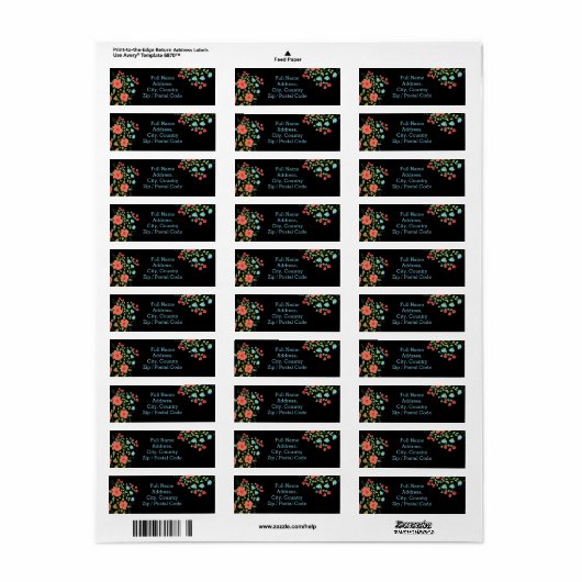 Fun en levendig floreel geaccentueerd etiket (Full Sheet)