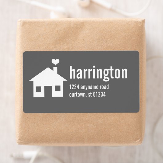 Fun en Modern Charcoal Grey Address Label (Insitu)