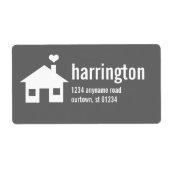 Fun en Modern Charcoal Grey Address Label (Voorkant)
