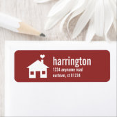 Fun en modern rood adreslabel etiket (Insitu)