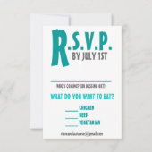 Fun en Modern Weddenschaps Reply Card - Elke kleur RSVP Kaartje (Voorkant)