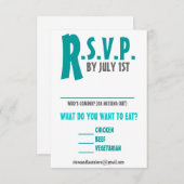 Fun en Modern Weddenschaps Reply Card - Elke kleur RSVP Kaartje (Voorkant / Achterkant)