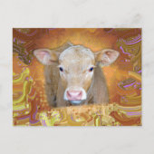 Fun en schattig klein kalf met grote ogen briefkaart (Voorkant)