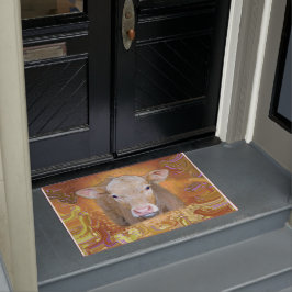 Fun en schattig klein kalf met grote ogen deurmat