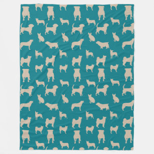 Fun en Schattig Pet Dogs en Puppies Patroon Fleece Deken