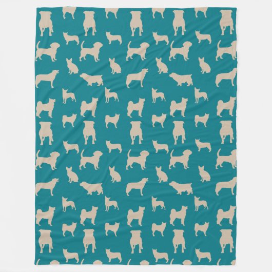 Fun en Schattig Pet Dogs en Puppies Patroon Fleece Deken (Voorkant)