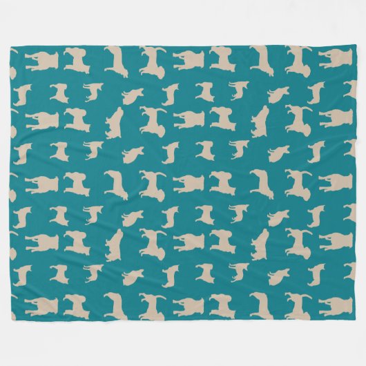 Fun en Schattig Pet Dogs en Puppies Patroon Fleece Deken (Voorkant (Horizontaal))