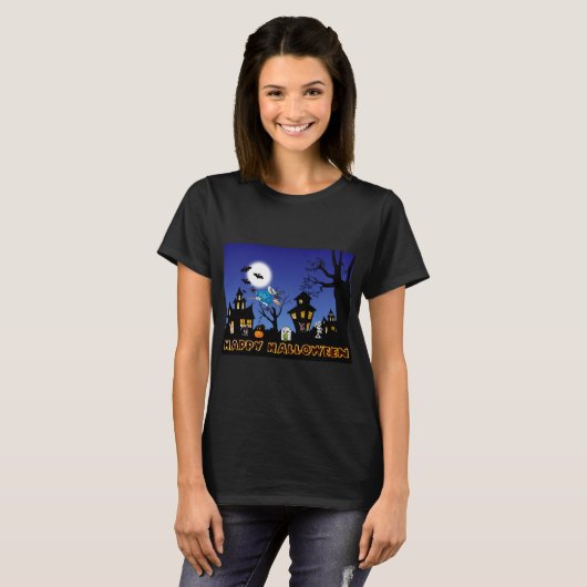 Fun en Spooky Chihuahua Halloween T-shirt (Voorkant volledig)