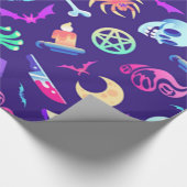 Fun en Spooky Halloween Pattern Cadeaupapier (Hoek)