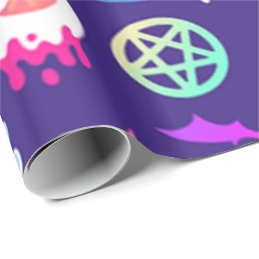 Fun en Spooky Halloween Pattern Cadeaupapier (Rol Hoek)