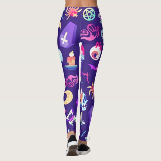 Fun en Spooky Halloween Pattern Leggings (Achterkant)
