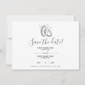 Fun- en stijlvolle bruiloft save the date (Voorkant)