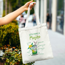 Fun en Trendy Mojito Recipe Canvas tas Gift
