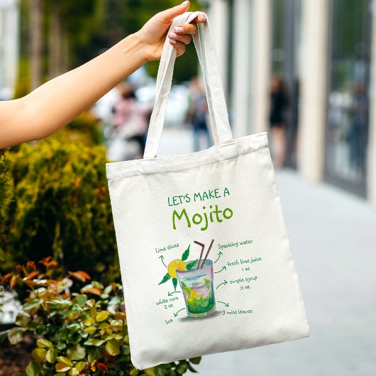 Fun en Trendy Mojito Recipe Canvas tas Gift