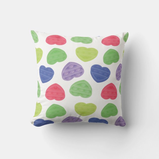 Fun en Trendy Poppit Pop-it harten design Kussen (Voorkant)