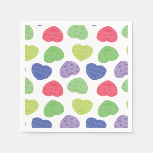 Fun en Trendy Poppit Pop-it harten design Servet (Voorkant)