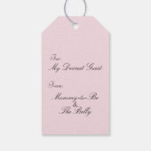 Fun en uniek roze babymeisje met schoeisel voor pl cadeaulabel (Achterkant)