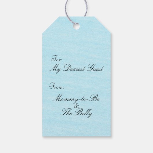 Fun en Unieke Blue Baby Boy Shower Favor Cadeaulabel (Achterkant)