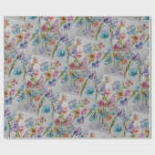 Fun en Whimsical Butterflies en Flowers Cadeaupapier (Vlak)