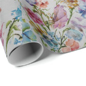 Fun en Whimsical Butterflies en Flowers Cadeaupapier (Rol Hoek)