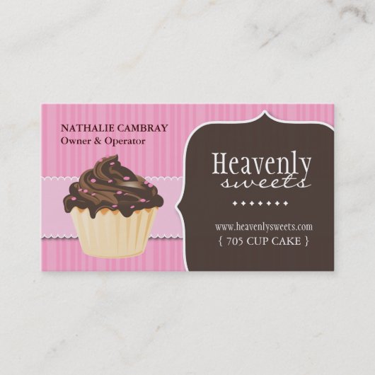 Fun en Whimsical Cupcake | Bakkerij-Visitekaartje Visitekaartje (Voorkant)