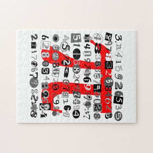 Fun en Whimsical Digits of Pi Sierkussen Legpuzzel (Horizontaal)
