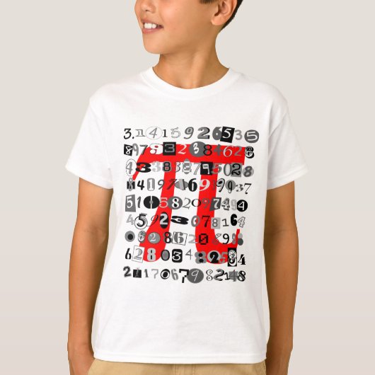 Fun en Whimsical Digits of Pi T-shirt (Voorkant)