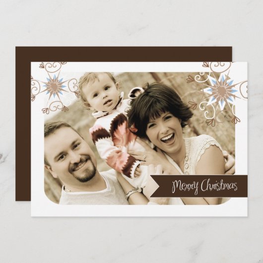 Fun en Whimsical-kerstfotokaart (5 x 7) Feestdagenkaart (Voorkant / Achterkant)