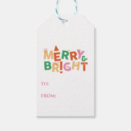 Fun en Whimsical Merry en Bright Holiday Labels Cadeaulabel