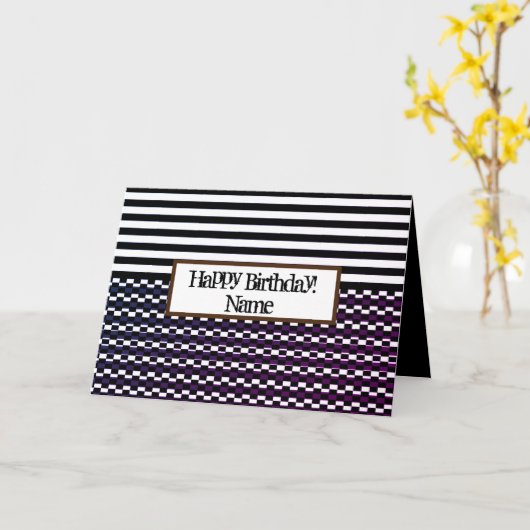 Fun en zwarte en witte draagtas kaart (Gele Bloem)