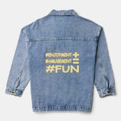 "FUN EQUATION" Cute Expression Design. Bestel nu Denim Jacket (Achterkant)