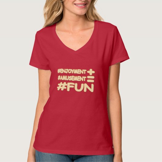 "FUN EQUATION" Cute Expression Design. Bestel nu T-shirt (Voorkant)