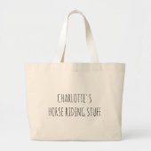 Fun Equestrian Horse Riding Stuff Name Grote Tote Bag (Voorkant)