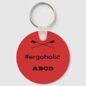 Fun ergoholic slogan personalized initials sleutelhanger (Voorkant)