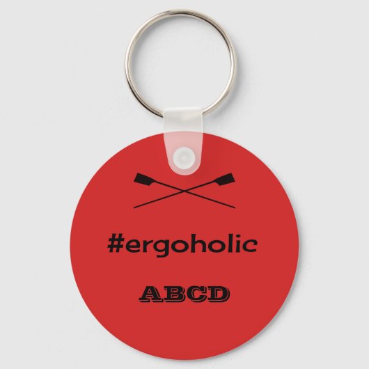 Fun ergoholic slogan personalized initials sleutelhanger (Voorkant)